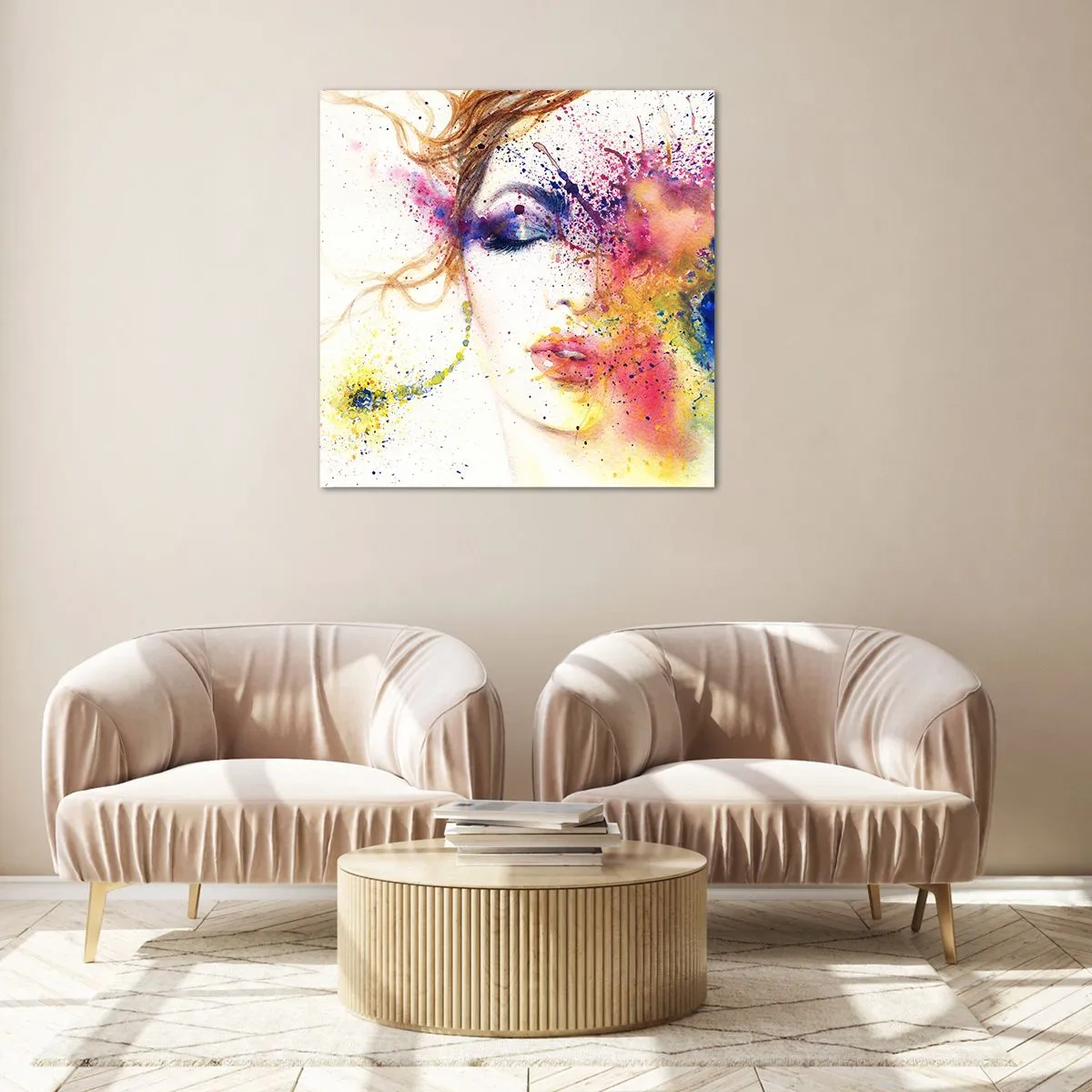 Impression sur verre - Image sur verre - Vertiges arc-en-ciel - 50x50 cm