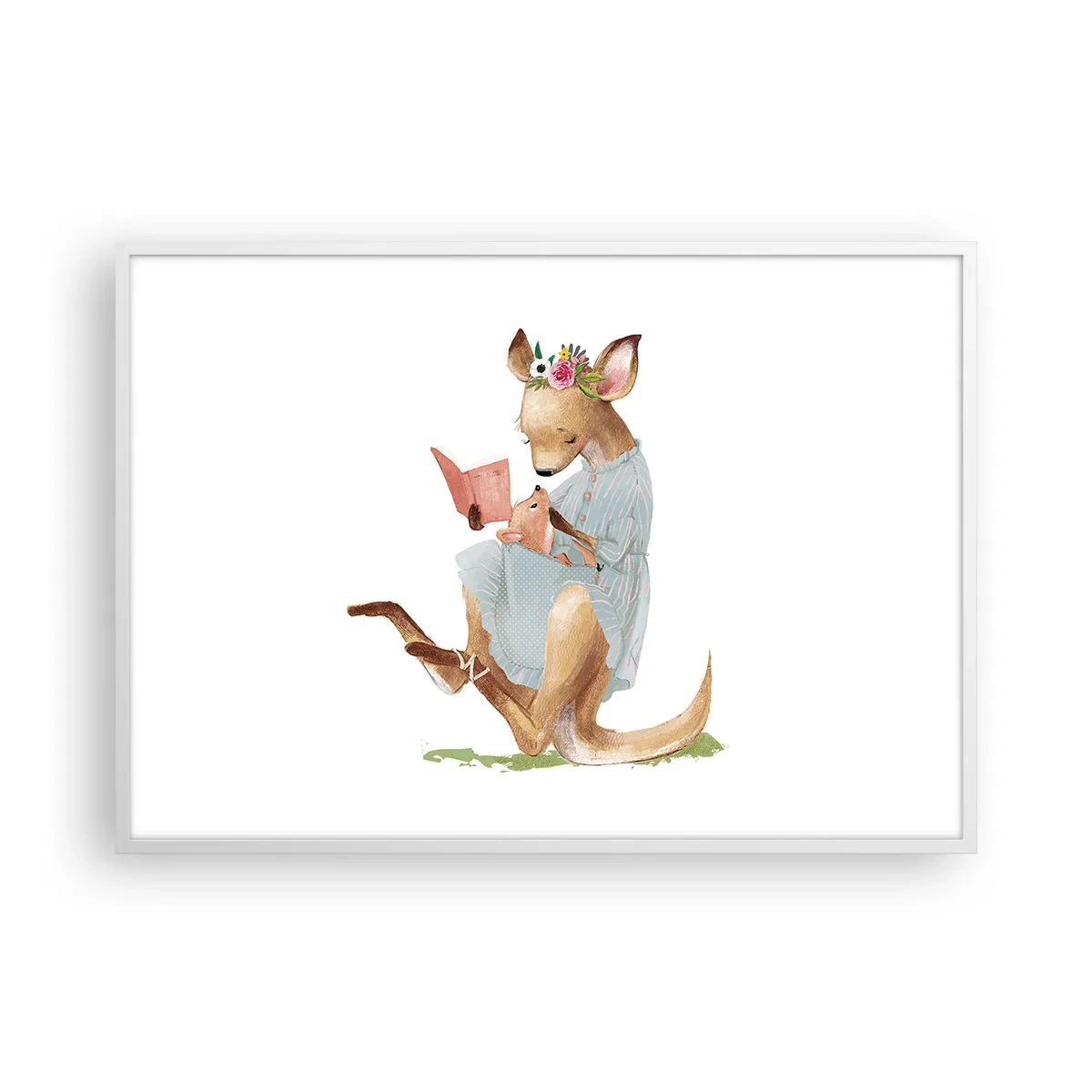 Affiche dans un cadre blanc - Poster - Lis-moi maman - 100x70 cm