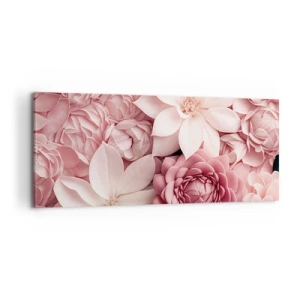 Impression sur toile - Image sur toile - Dans les pétales roses - 100x40 cm