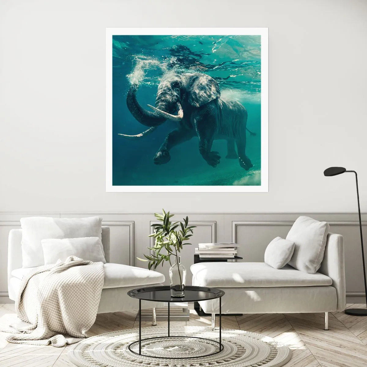 Affiche - Poster - Tout le monde aime nager - 40x40 cm