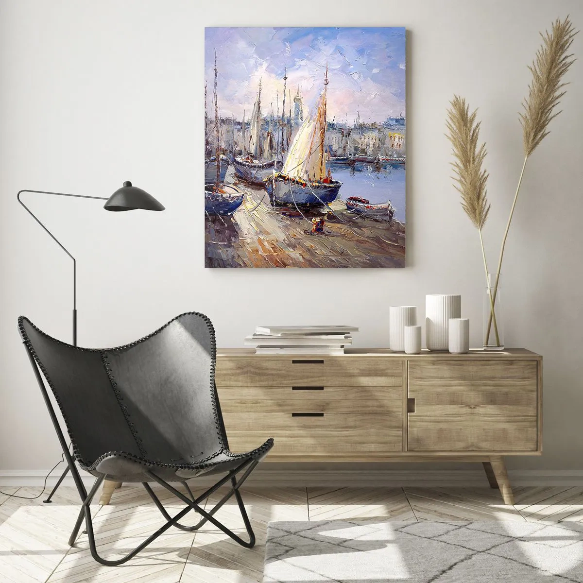 Impression sur verre - Image sur verre - Une ville au bord de la baie - 70x100 cm