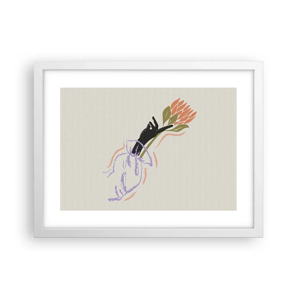 Affiche dans un cadre blanc - Poster - Touche fraternelle - 40x30 cm