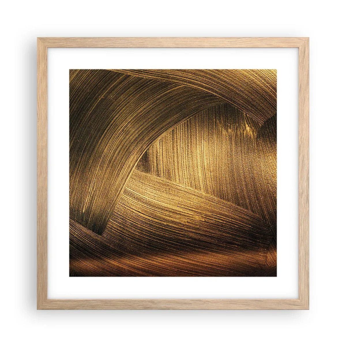 Affiche dans un chêne clair - Poster - Dans un labyrinthe en or - 40x40 cm