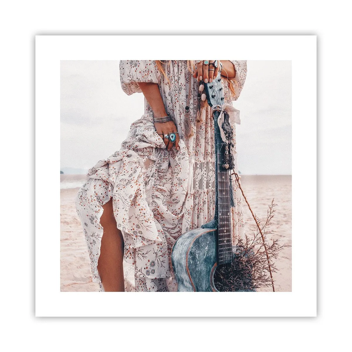 Affiche - Poster - Enfant de fleur en route - 40x40 cm