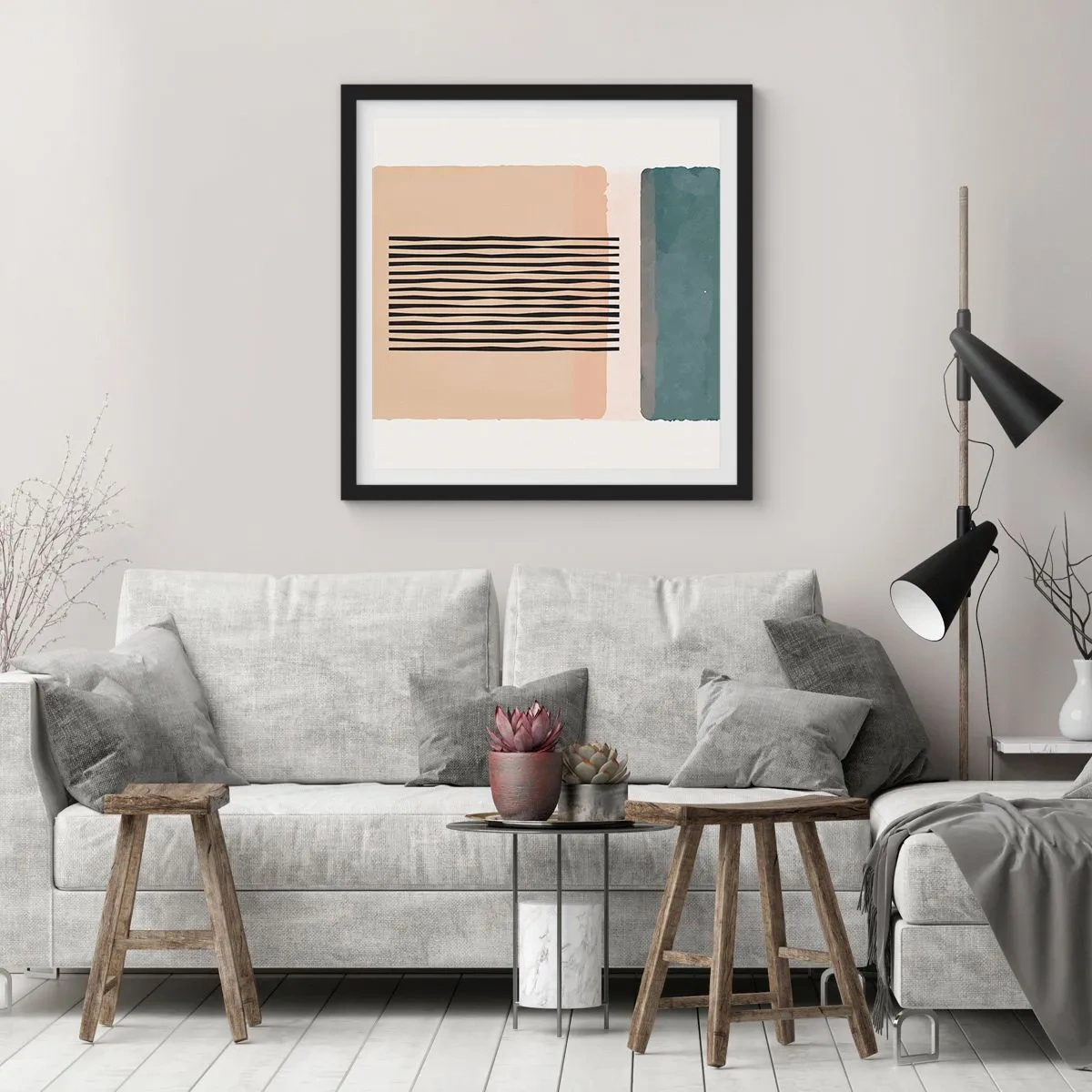 Affiche dans un cadre noir - Poster - Tout est en ordre - 50x50 cm