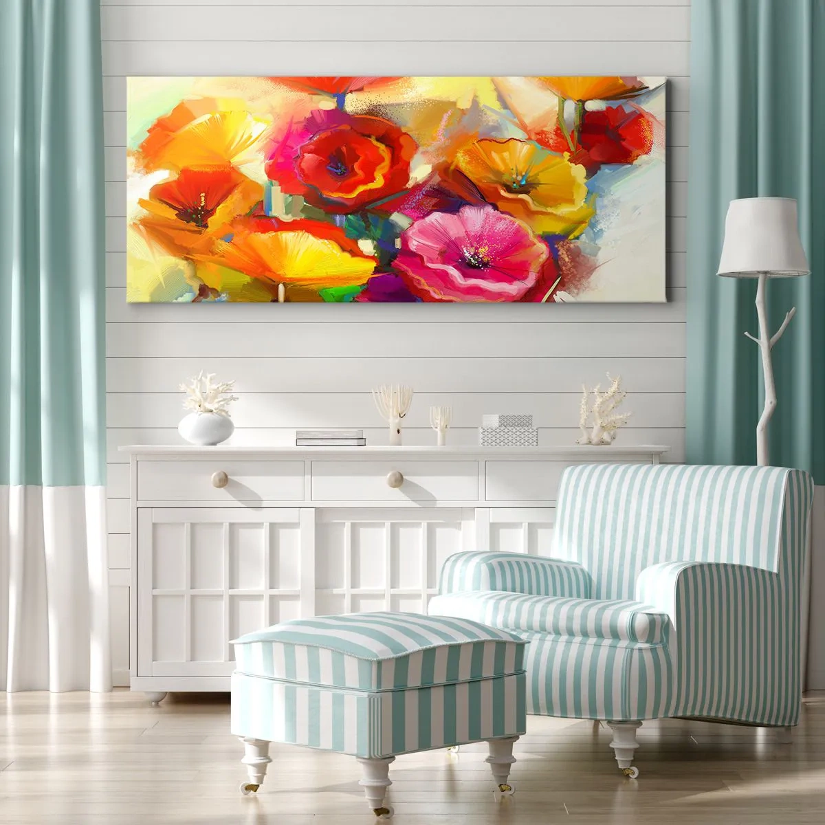 Impression sur toile - Image sur toile - Pas seulement rouge - 100x40 cm