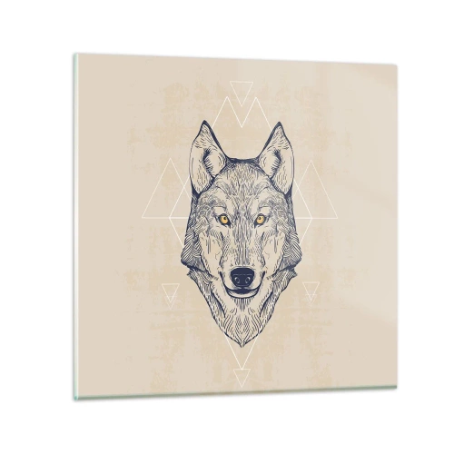 Impression sur verre - Image sur verre - Un alpha au regard pénétrant - 50x50 cm