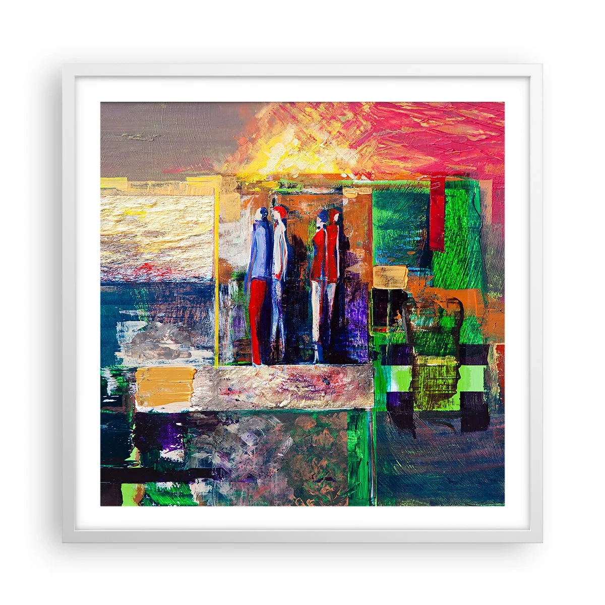 Affiche dans un cadre blanc - Poster - Relations et émotions - 60x60 cm