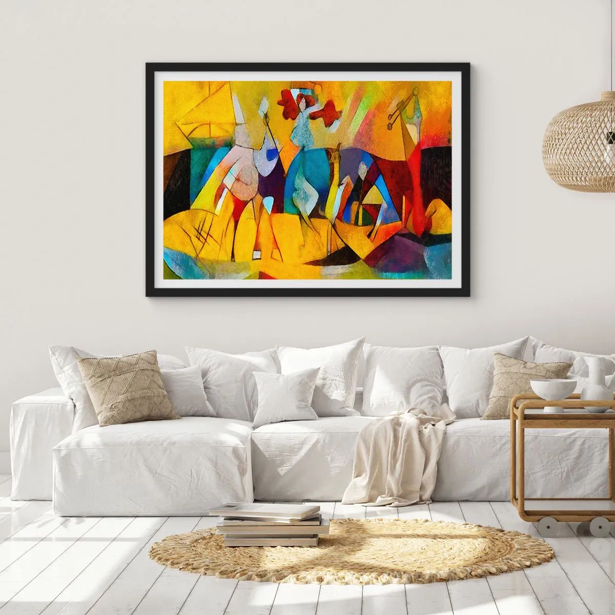 Affiche dans un cadre noir - Poster - Soleil - vie - joie - 40x30 cm
