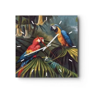 Horloge murale - Pendule murale - Romantisme dans les tropiques - 40x40 cm