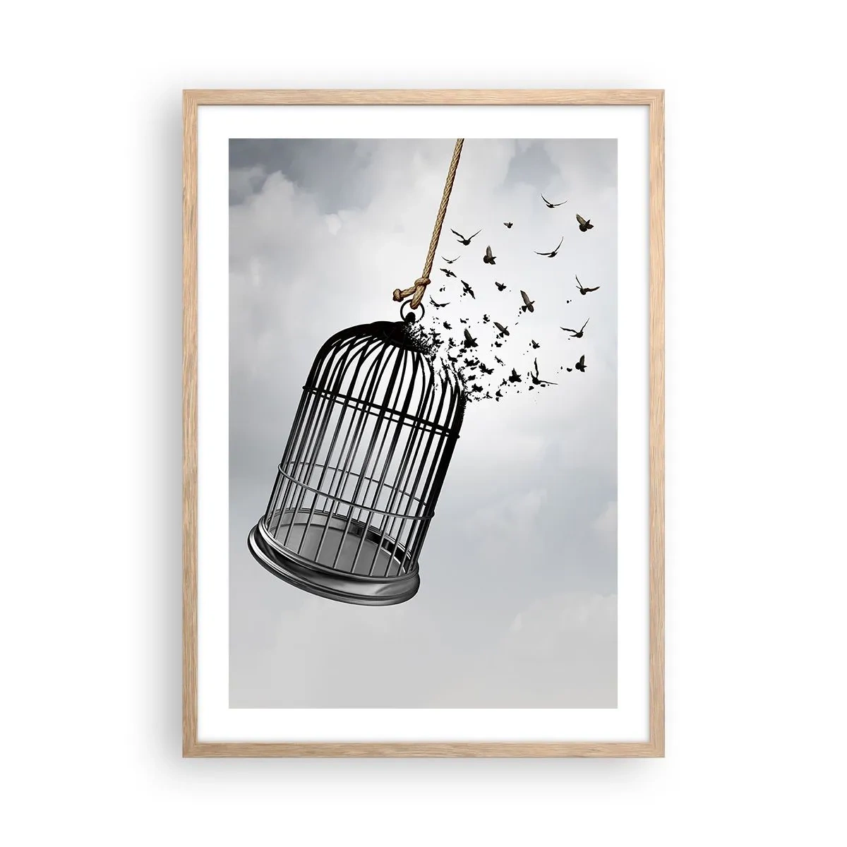 Affiche dans un chêne clair - Poster - Foie...Espoir...Liberté! - 50x70 cm