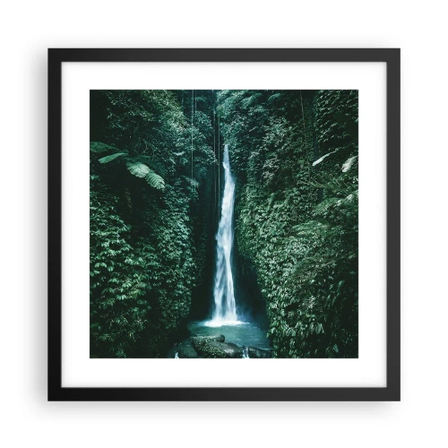 Affiche dans un cadre noir - Poster - Fontaine tropicale - 40x40 cm