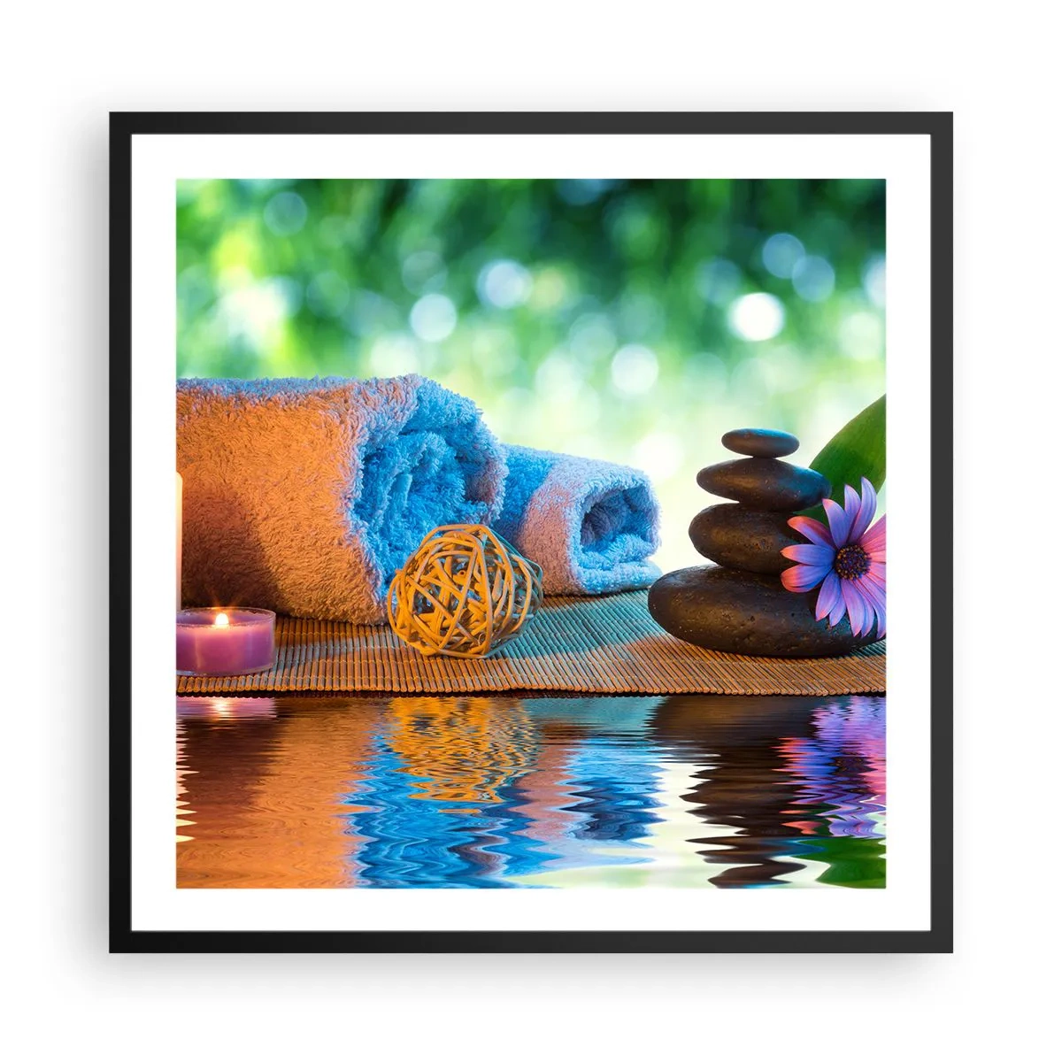 Affiche dans un cadre noir - Poster - Temps pour le corps - 60x60 cm