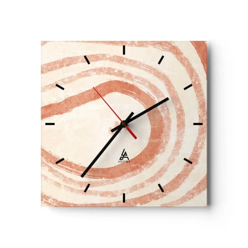 Horloge murale - Pendule murale - Cercles de corail – composition - 40x40 cm