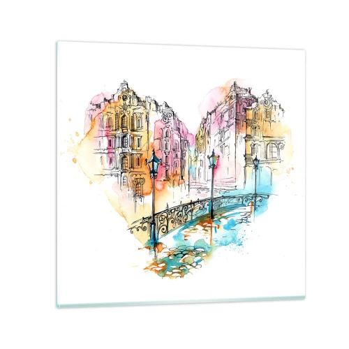 Impression sur verre - Image sur verre - Le coeur de la ville - 70x70 cm