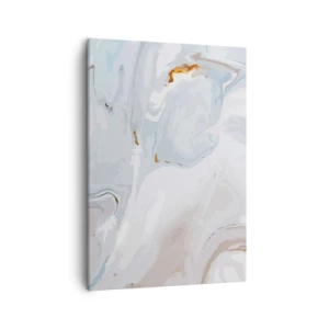 Impression sur toile - Image sur toile - Vagues abstraites dans des tons de bleu et de blanc - 50x70cm - Blanc surélevé - Décoration murale moderne pour le salon et la chambre ARTTOR