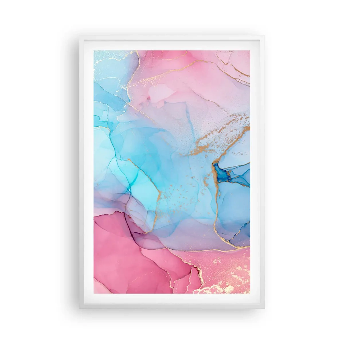 Affiche dans un cadre blanc - Poster - Rencontre et mélange - 61x91 cm