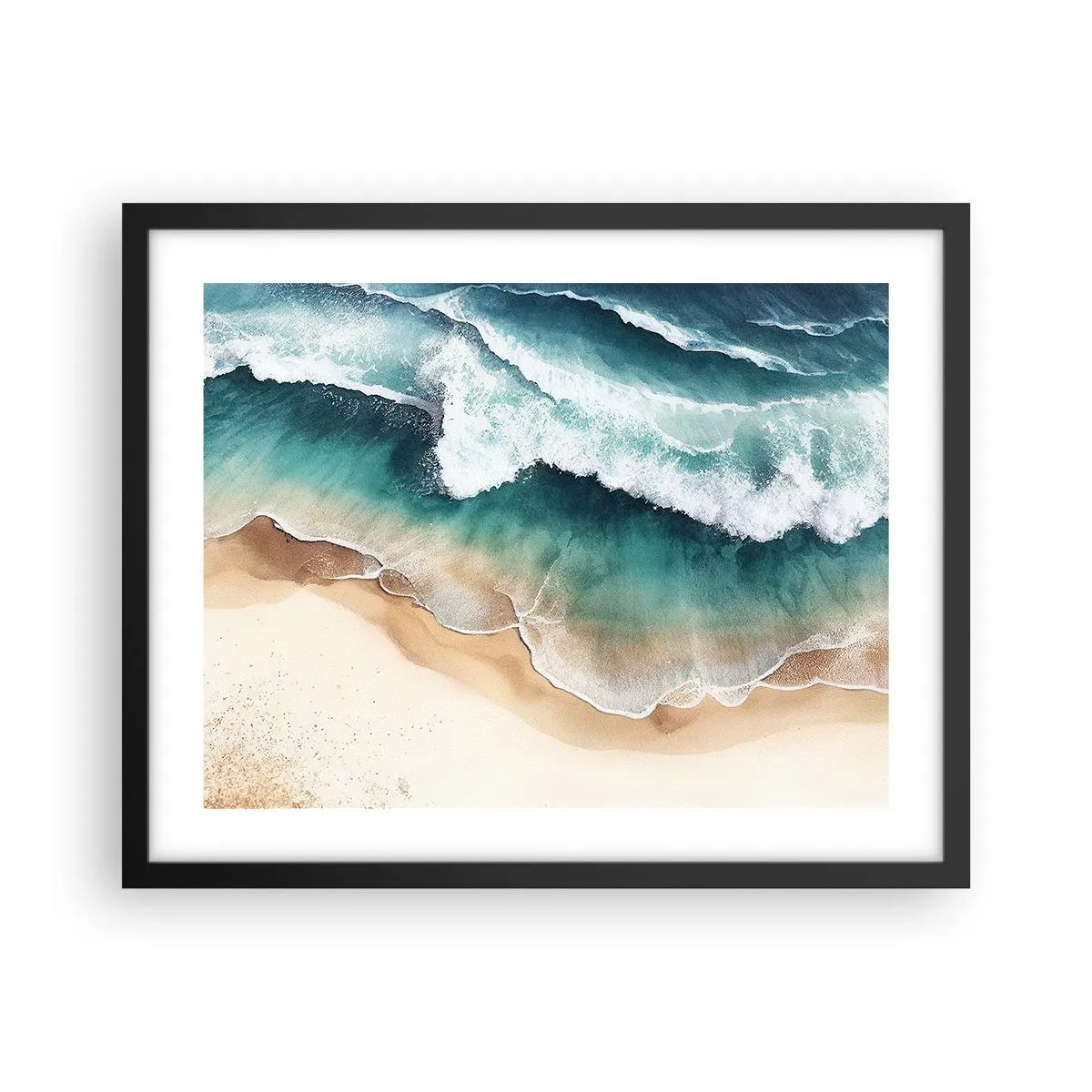 Affiche dans un cadre noir - Poster - La rencontre éternelle - 50x40 cm