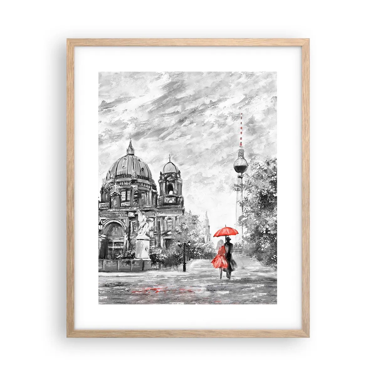 Affiche dans un chêne clair - Poster - Rencontre berlinoise - 40x50 cm