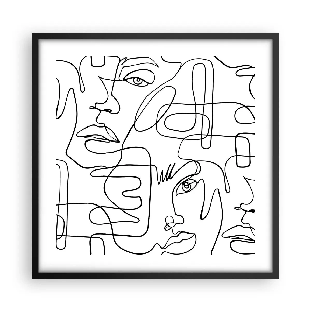 Affiche dans un cadre noir - Poster - Dans des émotions enchevêtrées - 50x50 cm