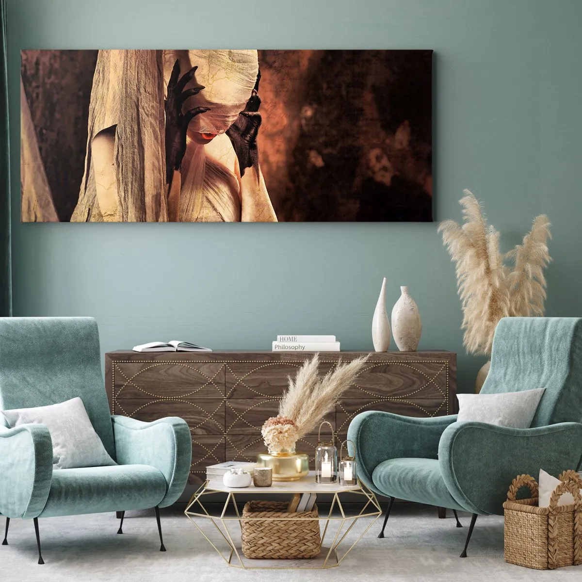 Impression sur toile - Image sur toile - Entre le bon et le mauvais - 100x40 cm