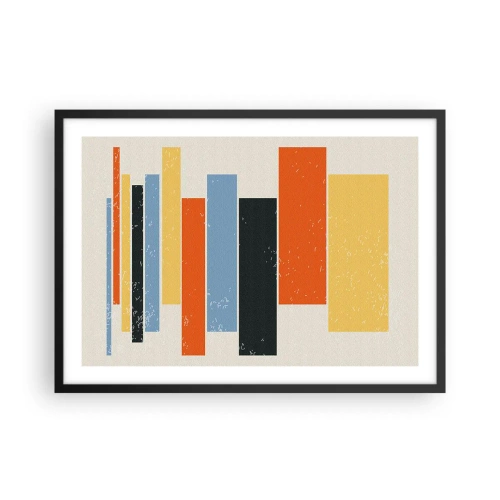 Affiche dans un cadre noir - Poster - Des rectangles colorés dans un arrangement moderne - 70x50cm - Notation musicale - Décoration murale moderne pour le salon et la chambre ARTTOR