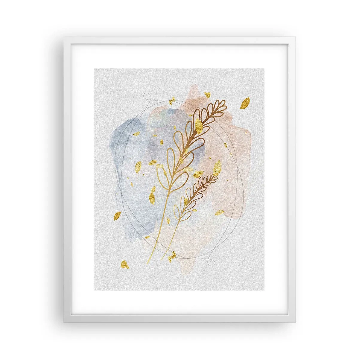 Affiche dans un cadre blanc - Poster - Explosion d'or - 40x50 cm