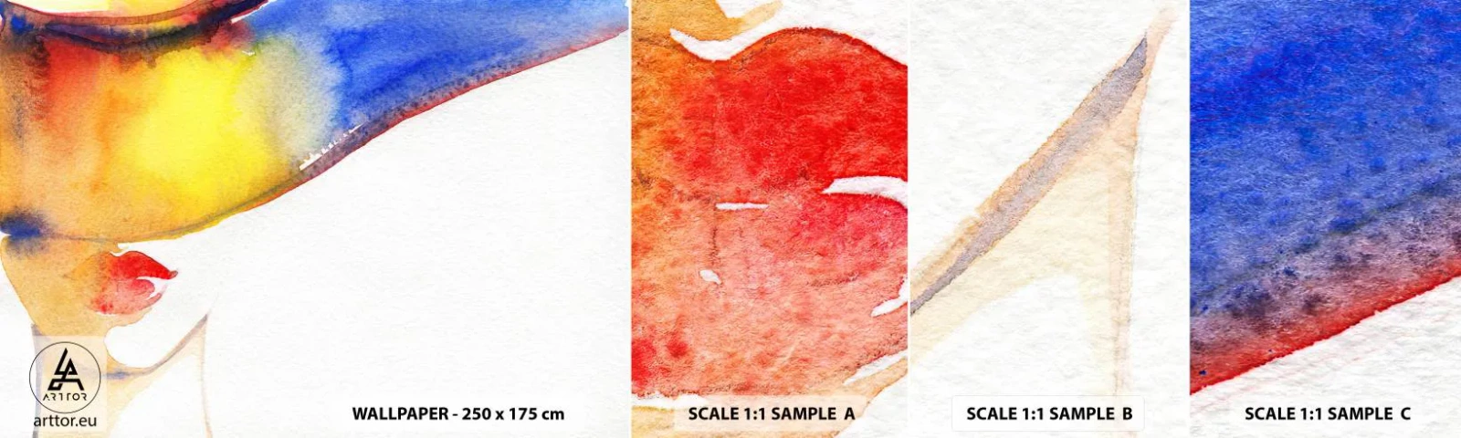 Échantillon De Papier Peint Standard Eco - Portrait d'une dame - Abstraction, Femme, Chapeau - 100x30 cm