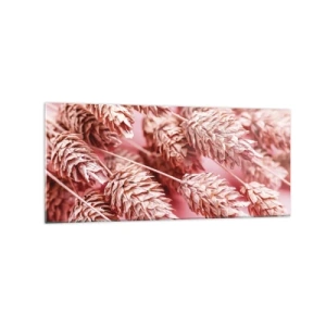 Impression sur verre - Image sur verre - Gros plan des oreilles teintées de rose - 120x50cm - Une cascade florale en rose - Décoration murale moderne pour le salon et la chambre ARTTOR