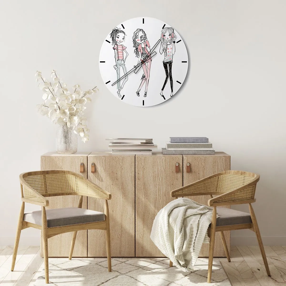 Horloge murale - Pendule murale - On va s'amuser - 40x40 cm