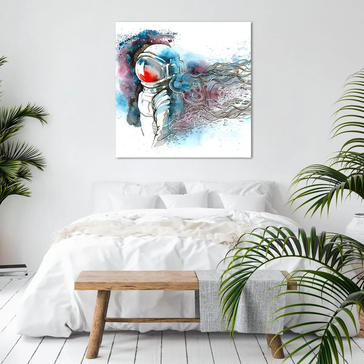 Impression sur toile - Image sur toile - Seul avec l'espace - 30x30 cm