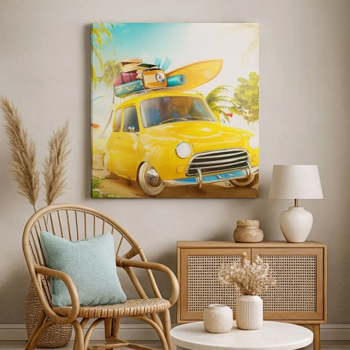 Impression sur toile - Image sur toile - Un voyage pour plus d'un sourire - 30x30 cm