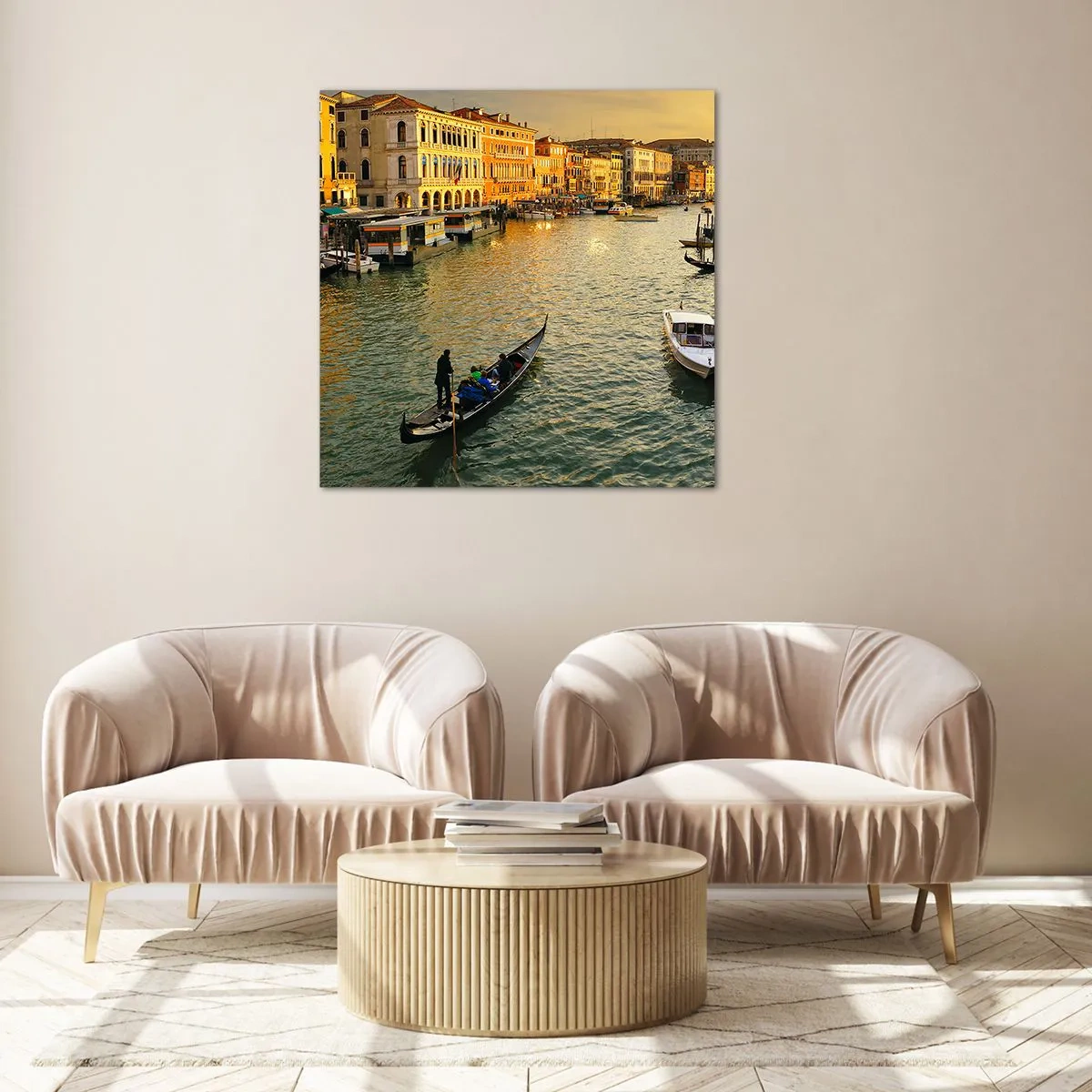 Impression sur verre - Image sur verre - Du côté ensoleillé de la rue - 70x70 cm