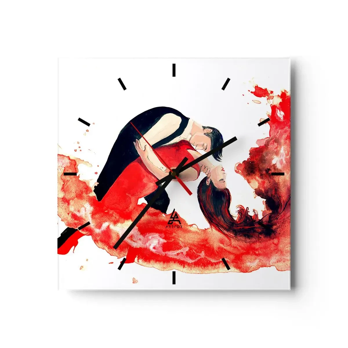 Horloge murale - Pendule murale - Tango - une vague sensuelle - 40x40 cm
