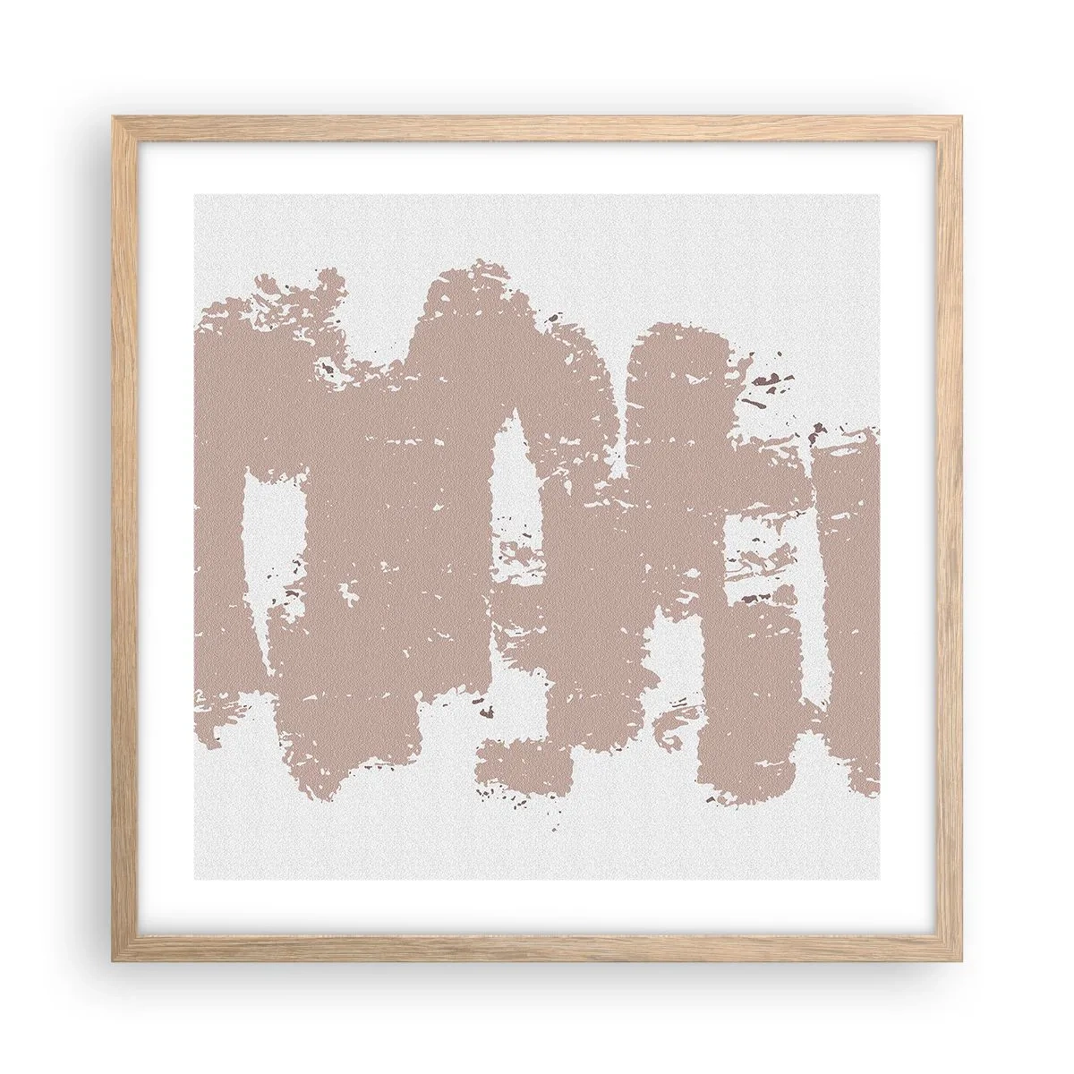 Affiche dans un chêne clair - Poster - Abstraction en rose tendre - 50x50 cm
