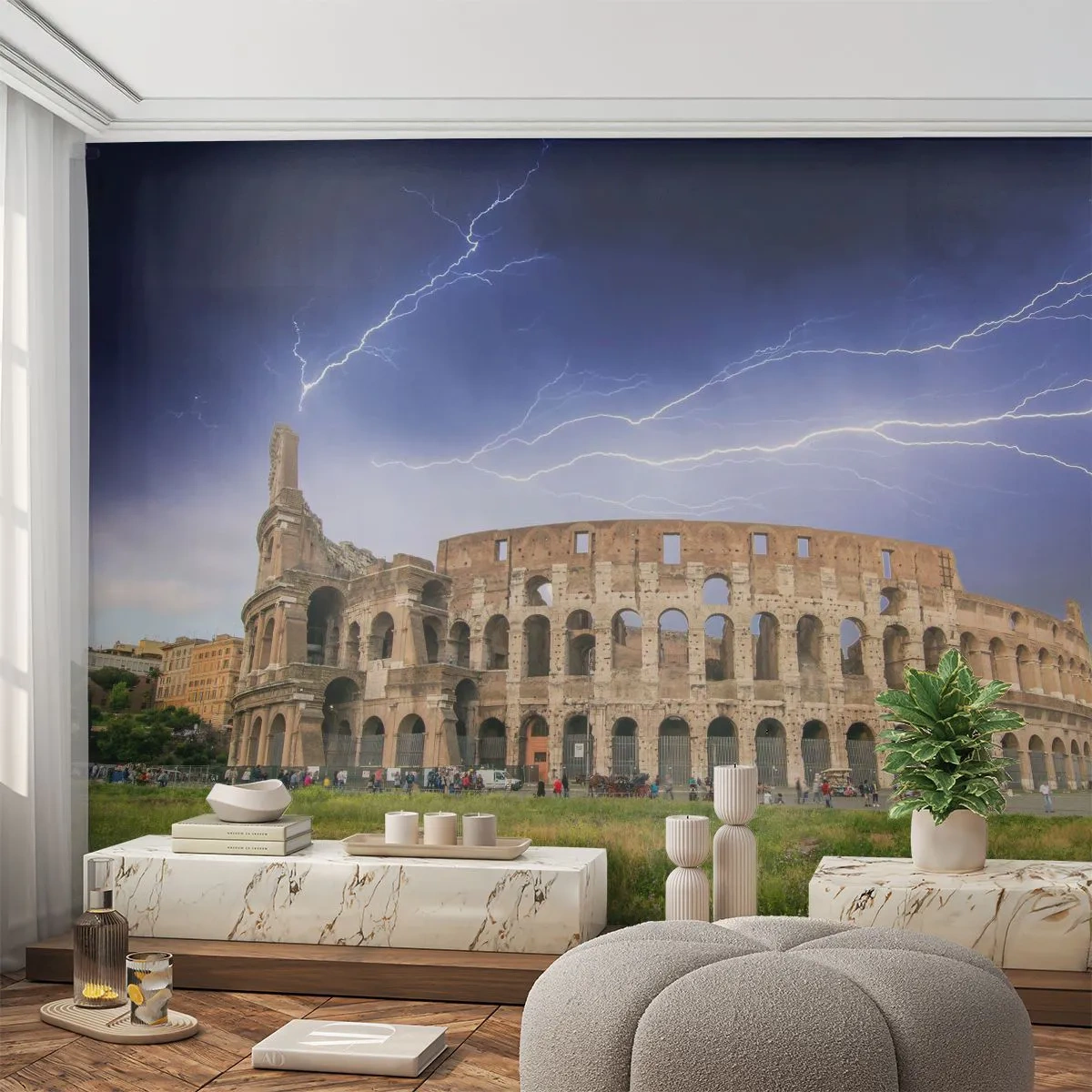 Papier Peint Photo Premium Canvas - Arène de combat - Architecture, Rome, Colisée - 250x175 cm