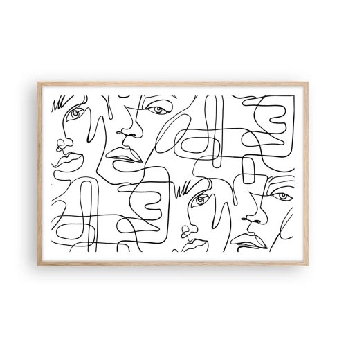 Affiche dans un chêne clair - Poster - Dans des émotions enchevêtrées - 91x61 cm