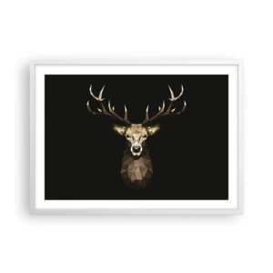 Affiche dans un cadre blanc - Poster - Cerf cubique - 70x50 cm
