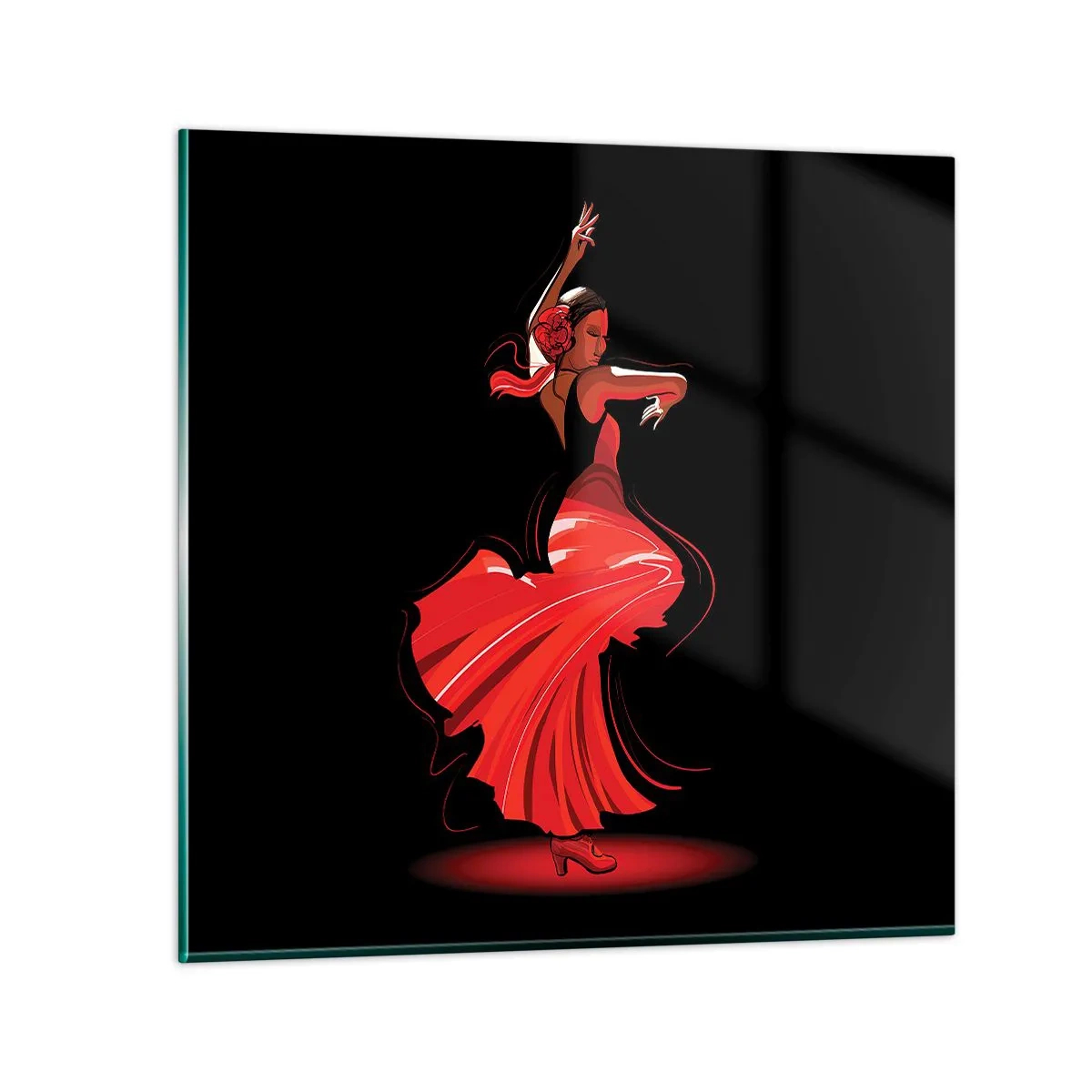 Impression sur verre - Image sur verre - L'esprit fougueux du flamenco - 70x70 cm