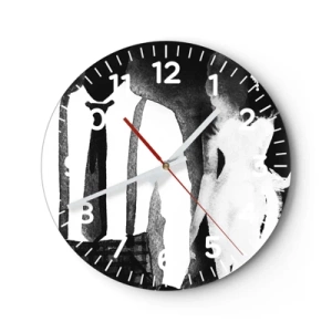 Horloge murale - Pendule murale - Ambiance noire - 40x40 cm