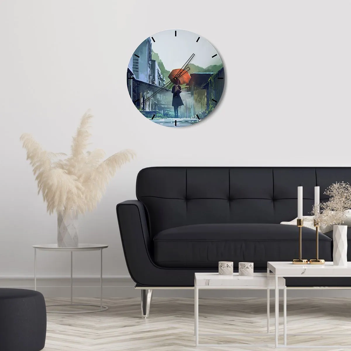 Horloge murale - Pendule murale - Pluie vivifiante - 40x40 cm