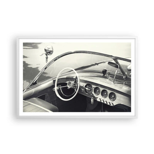 Affiche dans un cadre blanc - Poster - Temps pour riche - 91x61 cm