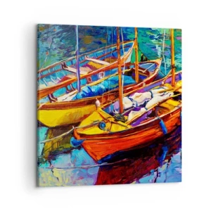 Impression sur toile - Image sur toile - Sur l'eau épaisse de couleurs - 60x60 cm