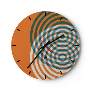 Horloge murale - Pendule murale - Variation circulaire abstraite - 40x40 cm
