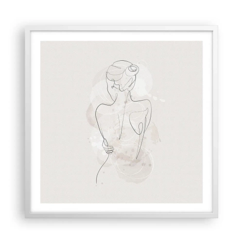 Affiche dans un cadre blanc - Poster - Comme un instrument sensible - 60x60 cm