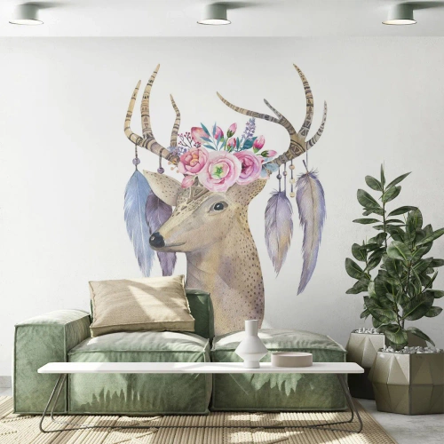 Papier Peint Photo Premium Canvas - Guide de l'âme - doux, innocent - Abstraction, Animaux, Cerf - 250x175 cm