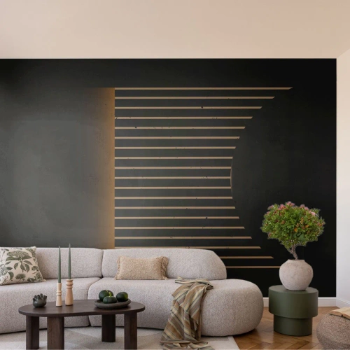 Papier Peint Photo Premium Canvas - Explorez les ténèbres - Abstraction, Morceau, Linéaire - 350x256 cm