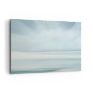 Impression sur toile - Image sur toile - Un paysage minimaliste aux nuances délicates de bleu - 120x80cm - Paix à l'horizon - Décoration murale moderne pour le salon et la chambre ARTTOR
