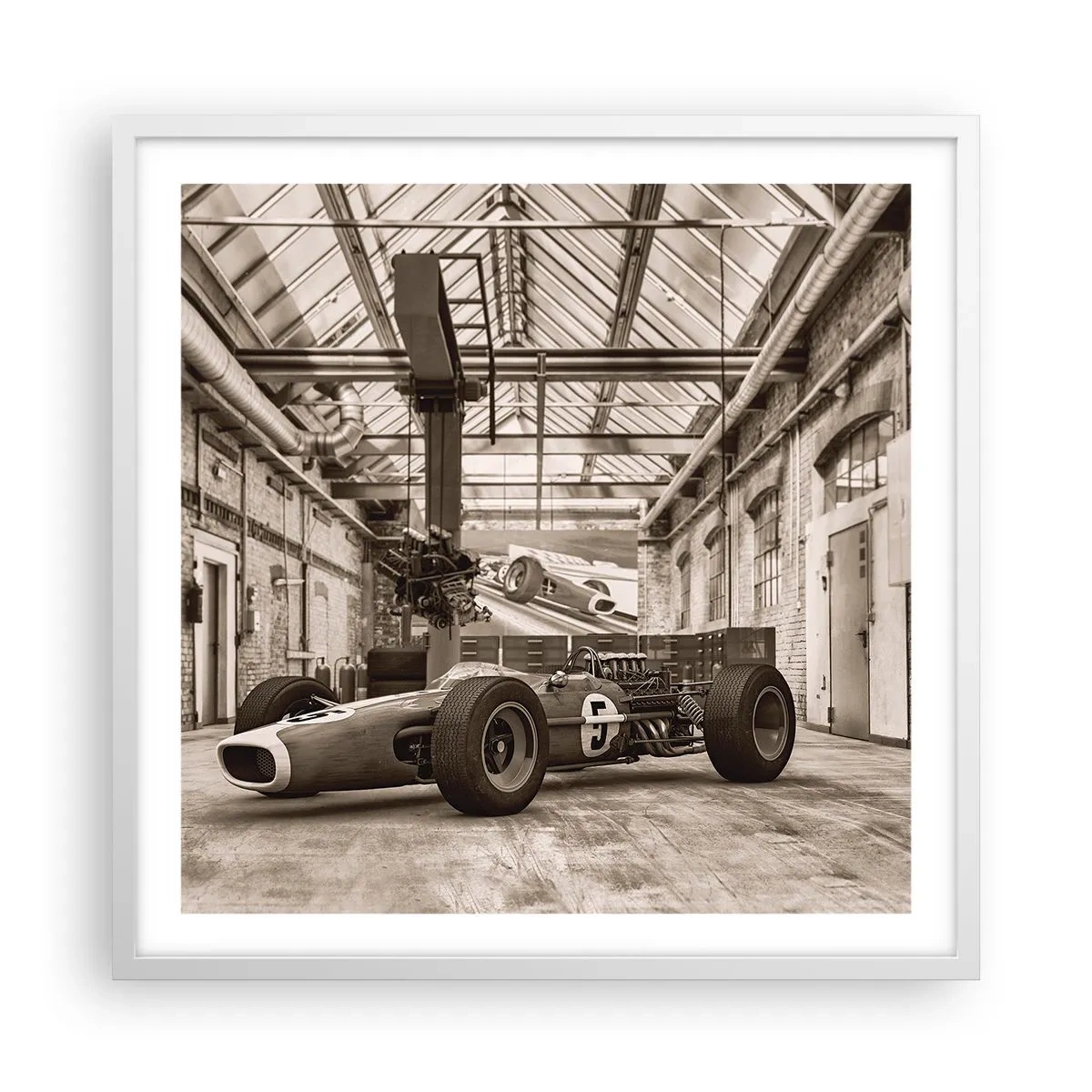 Affiche dans un cadre blanc - Poster - Le repos du guerrier - 60x60 cm