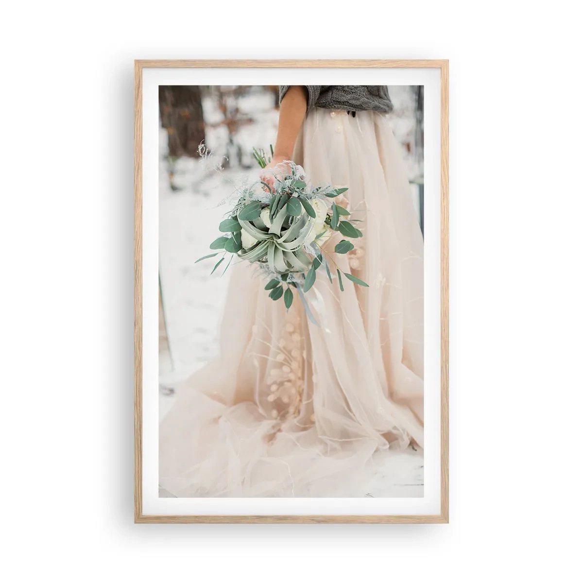 Affiche dans un chêne clair - Poster - Et il vécurent longtemps et heureux - 61x91 cm